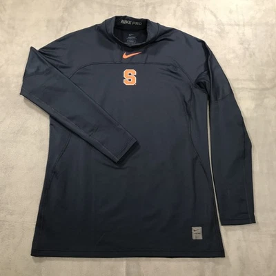 Camisa Nike Pro Naranja Syracuse Para Hombres Grande Azul Hipercálida Térmica Ajustada Atlética Foto 1 de 4