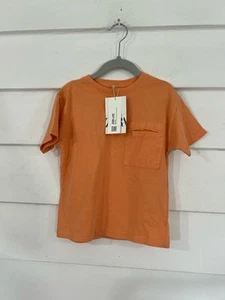 ZARA Kids Boy Orange Short Sleeve T-Shirt 100% Cotton 4-5 4 5 years 110 cm y705c - Picture 1 of 14