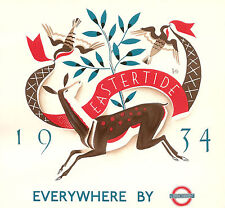 Eastertide 1934 LONDON UNDERGROUND Retro Advertising Travel Poster A1A2A3A4Sizes