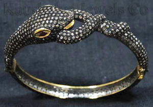 Victorian 6.51ct Rose Cut Diamond Ruby Snake Wedding Pretty Bracelet VTJ EHS