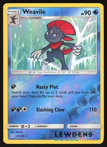 Weavile - 44/236 - Holograma Inverso Raro - Eclipse Cósmico - Tarjeta Pokémon - Imagen 1 de 2