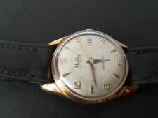 VINTAGE GENTS GOLD PLATED MUDU 25J DOUBLEMATIC CALENDAR WATCH.