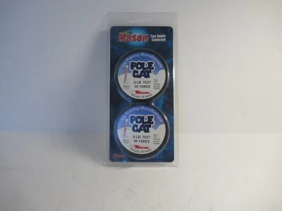 2 carretes Mason Pole Cat monofilamento línea de pesca en hielo prueba de 6 libras 50 yardas cada uno Foto 1 de 3