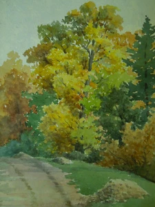 Aquarelle Chemin en Forêt de Changy CO 29 - Picture 1 of 3