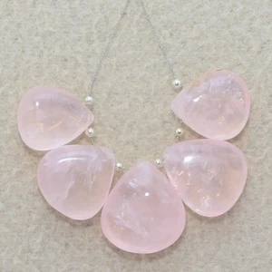 89.50cts Natural Rose Quartz Smooth Heart Loose Gemstones 16x14mm to 20x18mm - Picture 1 of 6