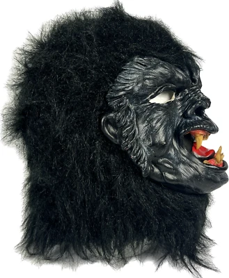 Máscara Mono Gorila Jóvenes Niños Una Pieza Cabeza Completa con Dientes Halloween Juegos con disfraces Foto 1 de 4