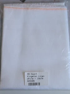 White 55 Count Zweigart Kingston linen even weave fabric - 19inch by 70 inch - Picture 1 of 3
