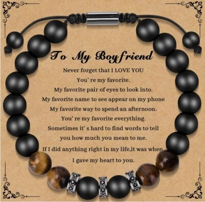 Pulsera Regalo Novio, Hombre Novio Aniversario Cumpleaños Navidad Regalo Foto 1 de 2