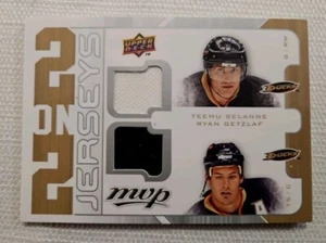 2008-09 UPPER DECK MVP 2 ON 2 JERSEYS SELANNE / GETZLAF / NIEDERMAYER / GIGUERE - Picture 1 of 2