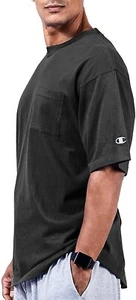 Champion Men's Big & Tall Classic Cotton Jersey Pocket T-Shirt, Black, Size 2X - Picture 1 of 4