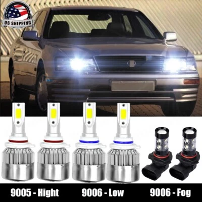FOR LEXUS LS400 1998-2000 6X COMBO 9005 9006 LED HEADLIGHT FOG LIGHT BULBS KIT - Image 1 of 4