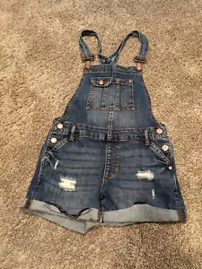 Jordache Overalls Girls Large L/G 10-12 Denim Shorts Jumper Teen Fashion - Picture 1 of 7