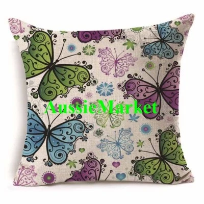 1 x cushion cover pillow case butterfly butterfies home decor lounge family room - Image 1 of 2