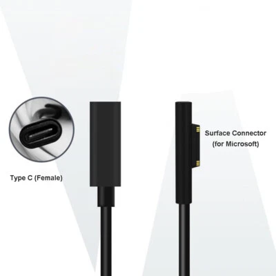 USB Type C to Surface Charger Power Cable for Microsoft Surface Pro 6 5 4 3 - Image 1 of 4
