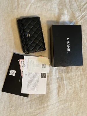 CHANEL Authentic Black Classic Wallet On Chain WOC Shoulder Bag Lambskin, MINT - Image 1 of 4