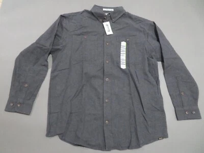Duluth Trading Co Shirt Mens Large Free Swingin' Flannel Gray Button Down - Image 1 of 4