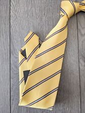 Men’s Pure Silk Tie Yellow, Brown and Sky Blue Stripe 100% Pure Silk