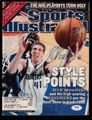 Dirk Nowitzki  Auographed May 6 2002 Sports Illustrated Magazine PSA/DNA - Image 1 of 3