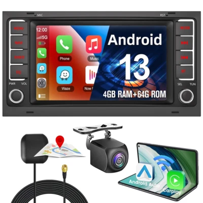 YUANTING 64G Android 13 Car Stereo Wireless CarPlay+CAM For VW Touareg 2003~10 T5 2004~09
