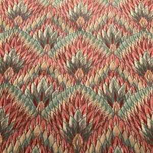 Fabric Raw Edges Leaf Feather Pattern 38 in. X 54 in. Lightweight Pink Green - Picture 1 of 6