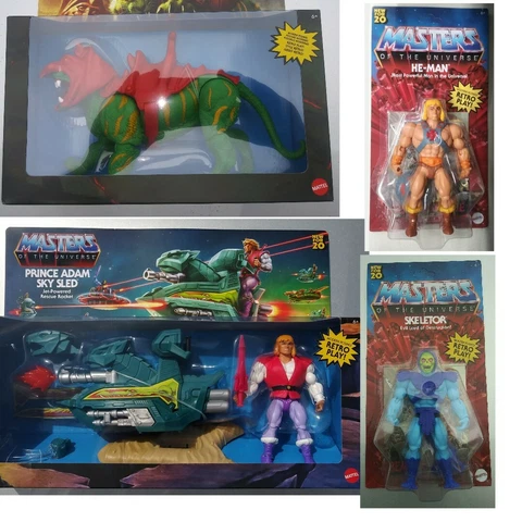 2020 Masters of the Universe Origins Skeletor He-man Battle Cat Sky Sled BIG Lot Cover