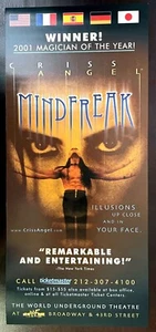 Folleto original de Criss Angel Mindfreak del espectáculo de Nueva York - Imagen 1 de 2