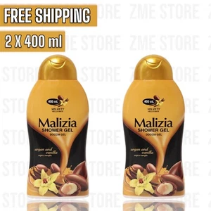 2X MALIZIA SHOWER GEL ARGAN AND VANILLA 400ML - Picture 1 of 2