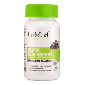 Elderberry Extract Capsules 10:1 Immune Support Defence Cardiovascular Health - Picture 1 of 4