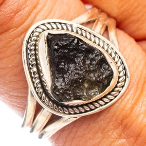 Moldavite Ring Size 9 (.925 Sterling Silver) - Picture 1 of 2