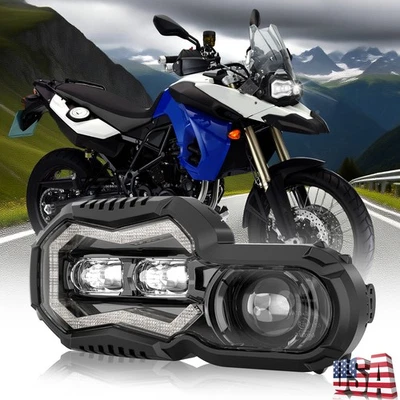 Fit For BMW F800GS F700GS F650GS DOT E-mark LED Halo Headlight w/ Hi-Lo DRL Beam - Image 1 of 4