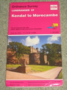 OS Ordnance Survey Landranger Map Sheet 97 Kendal to Morecambe - 1995 - Picture 1 of 2