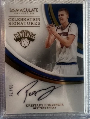 Kristaps Porzingis 2016-17 Immaculate Celebration Signatures 35/75 - Image 1 of 2