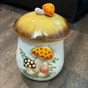 Vtg Sears Roebuck and Co Merry Mushroom Canister with Lid 1976 Japan Ceramic 11" - Picture 1 of 11