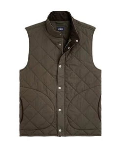 NWT J Crew Sussex Quilted Vest With PrimaLoft Mens Small Deep Olive MSRP $148 - Picture 1 of 5