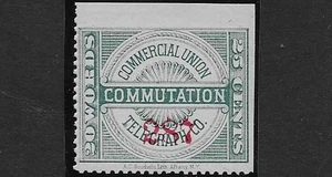 US Scott 8T2, Revenues, 1855-1891, 25 Cent Commercial Union Tel., MOG, NH, F/VF - Picture 1 of 1