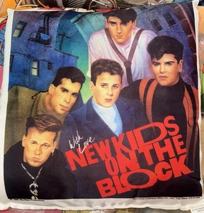 Vintage 1990 New Kids On The Block Pillow New Old Stock 15” X 15” - Picture 1 of 2