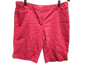 Laundry shorts 12 by Shelli Segal Pink Salmon Stretch Cotton Bermuda - Picture 1 of 7