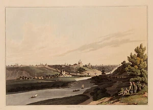 Smolensk Смоленск Russia Russia Dnieper Original Aquatint Bowyer Coloured Oblast - Picture 1 of 1