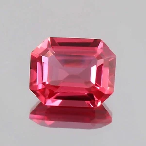 AAA Flawless Ceylon Padparadscha Sapphire Loose Radiant Cut Gemstone 10x8 MM - Picture 1 of 4