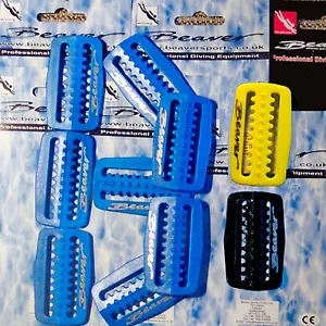 SCUBA weight belt clip retainers keepers diving gear blue black yellow red - Picture 1 of 6