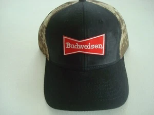 BEER BUD  CAMO  00S 90S STRAPBACK BEACH GOLF  HAT CAP VINTAGE S4 - Picture 1 of 5