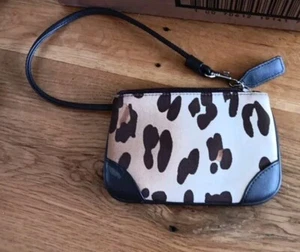 Liz Claiborne Wristlet Purse Western Zipper Black White - Picture 1 of 9