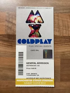Coldplay Mylo  Xyloto Used Concert Ticket, 10/6/2012, Excellent Condition. - Picture 1 of 3