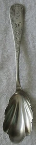 Antique Lily Engraved Whiting Sterling Silver Sugar Shell Spoon c 1882 - Picture 1 of 2