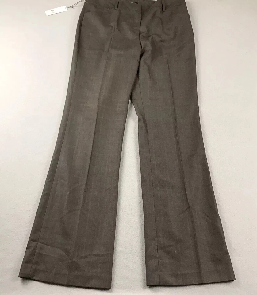 Bogari Pants Womens 10 Brown Plaid Silk Blend Bootcut Lightweight NWT - Image 1 of 4
