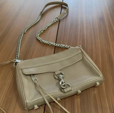 Bolso Bandolera Rebecca Minkoff Mini MAC 'Biscuit' Beige/Cuero Tostado Foto 1 de 4