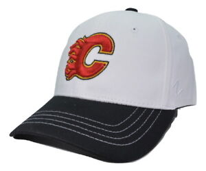 Calgary Flames Zephyr NHL Z-20 Zhats Stretch Fit White Hockey Cap Hat 
