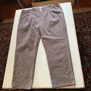 Field Day Pants Womens 4X High-Rise Stretch Brown Plus Front Pleat Straight USA - Picture 1 of 7