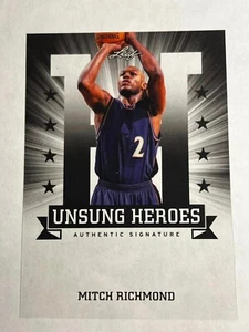 2012 Leaf Metal Holo LAMINATE PROOF MISSING AUTO UNSUNG HEROES Mitch Richmond - Picture 1 of 2