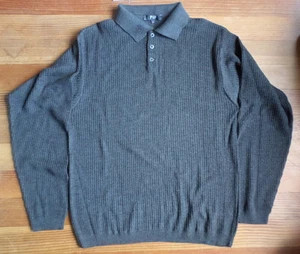Italian Merino Wool Blend Sweater Fiji Made in Italy Gray Men's Size XL - Picture 1 of 11